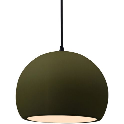 Radiance 1 Light 10 inch Matte Green and Matte Black Pendant Ceiling Light