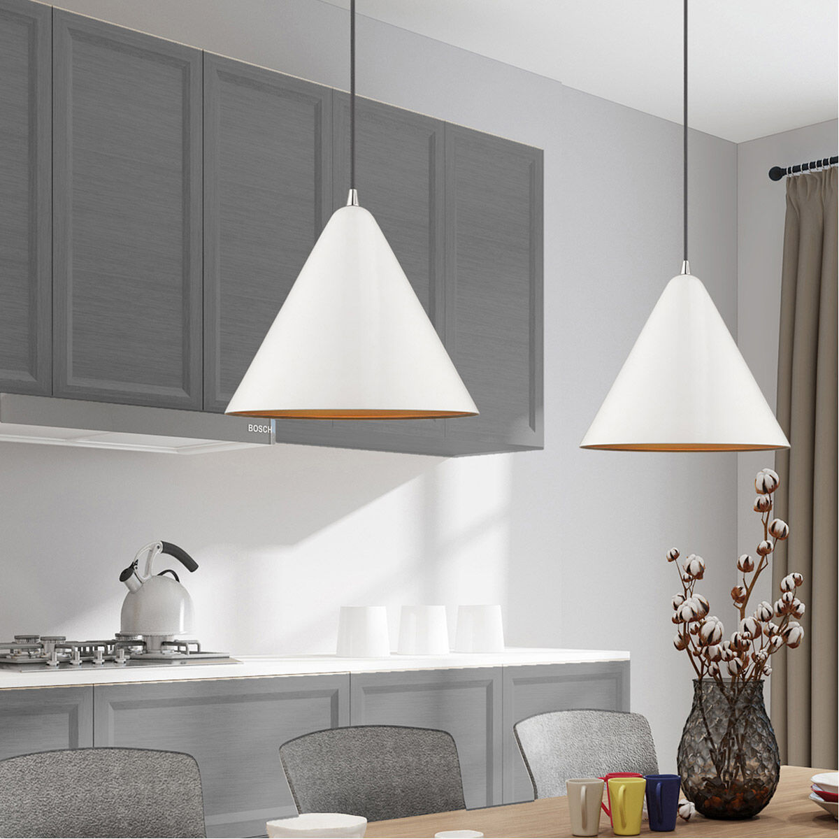 Allison 1 Light 14 inch Shiny White Mini Pendant Ceiling Light