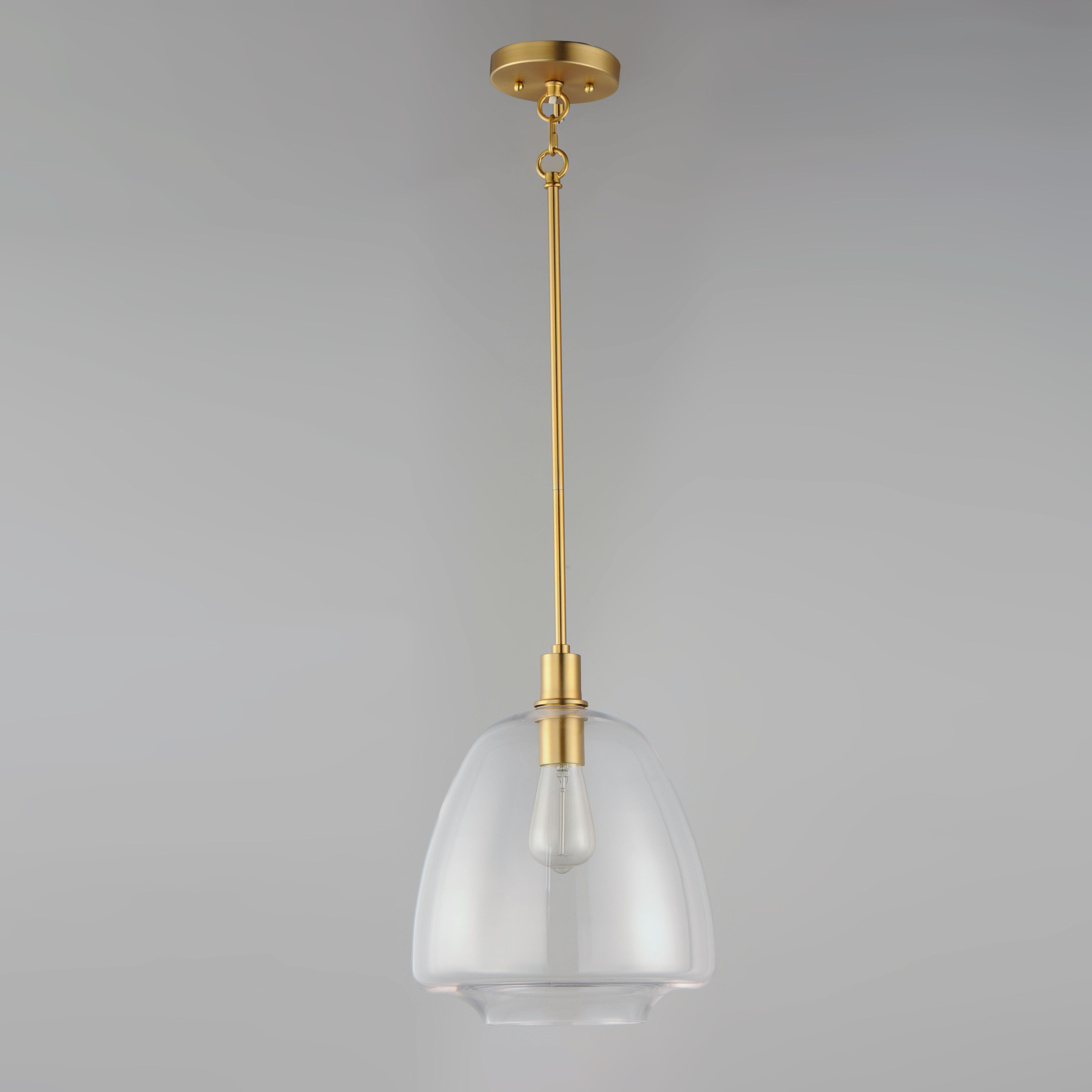 Babylon 1 Light 11.5 inch Satin Brass Single Pendant Ceiling Light