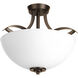 Merge 2 Light 15 inch Antique Bronze Semi-Flush Convertible Ceiling Light