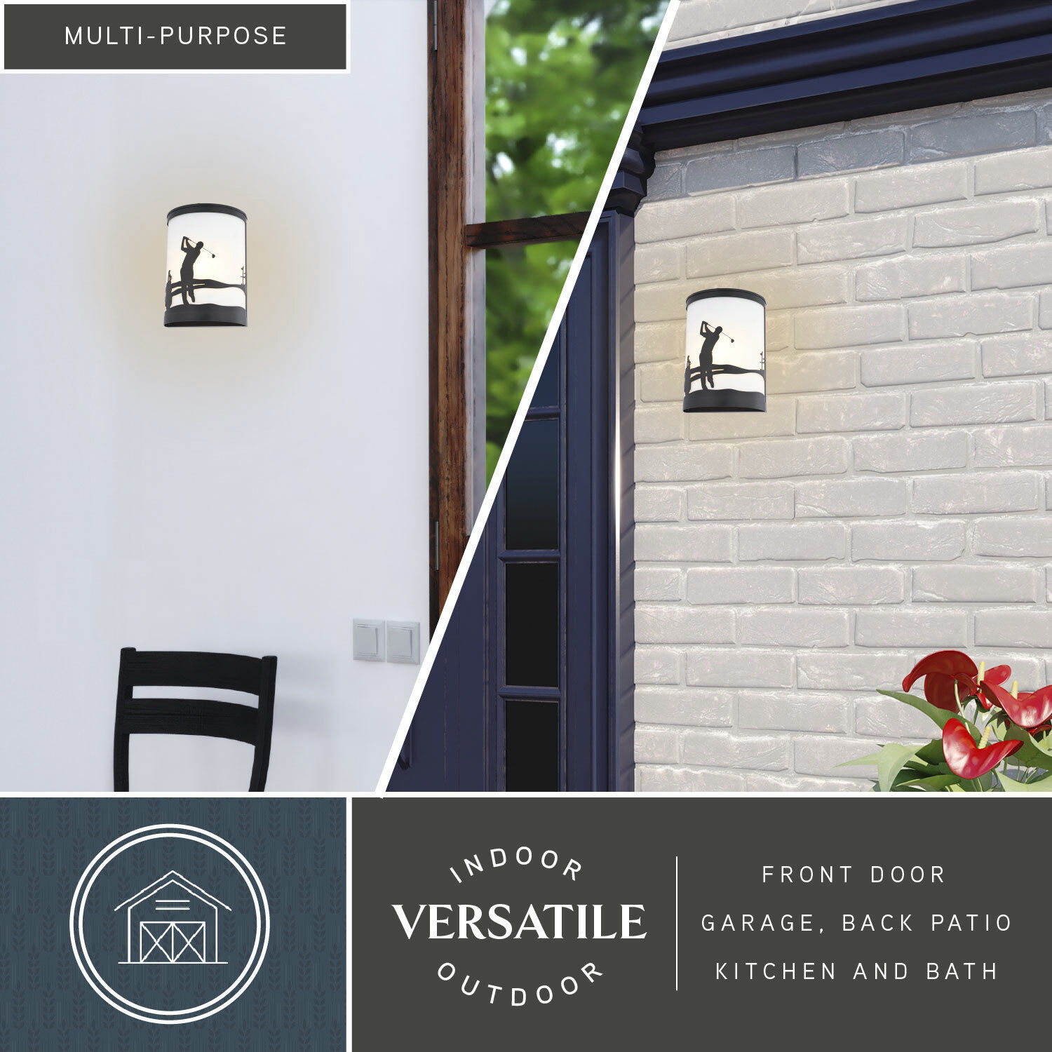 Links 1 Light 11 inch Black Indoor-Outdoor Wall Light