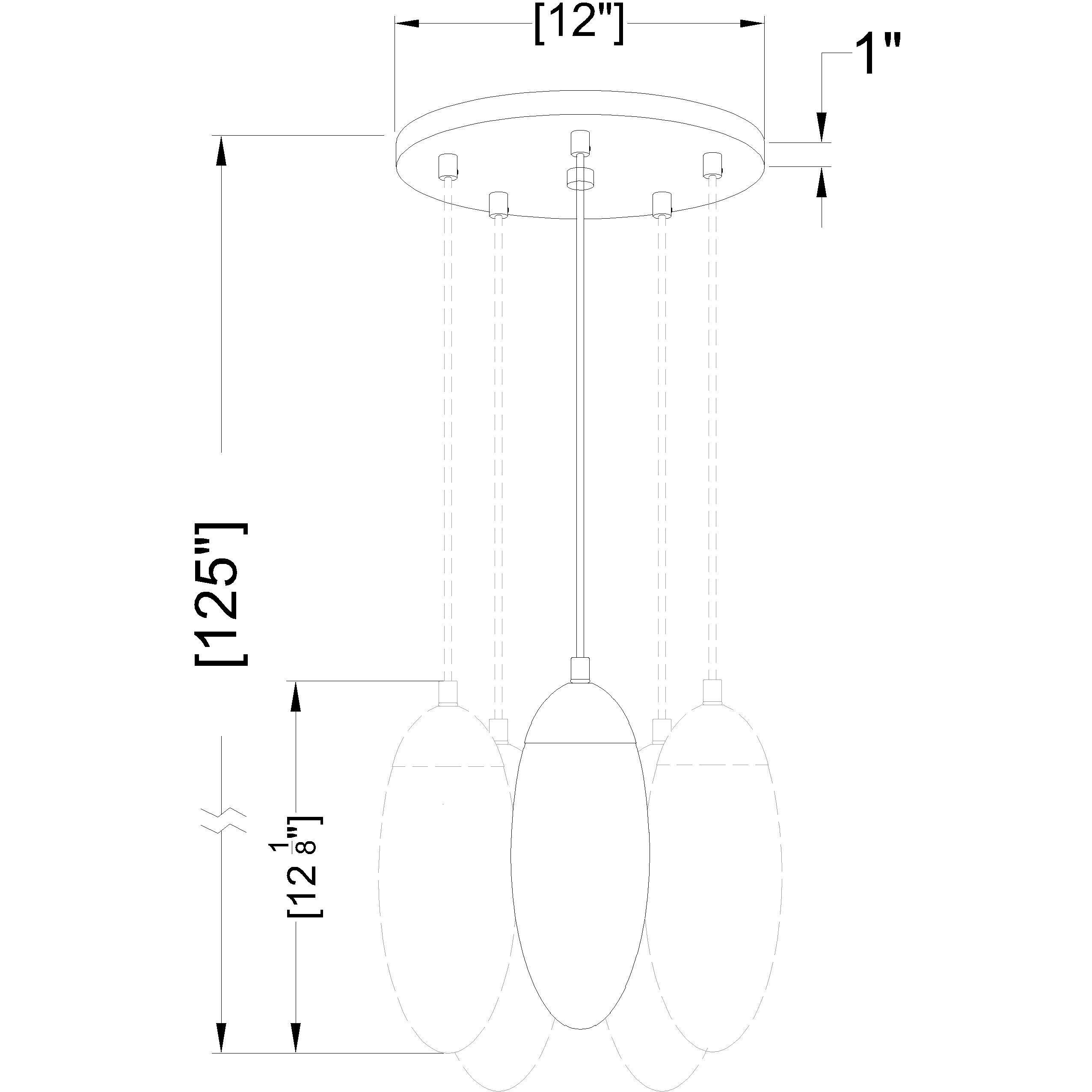Arden 5 Light 12 inch Brushed Nickel Chandelier Ceiling Light