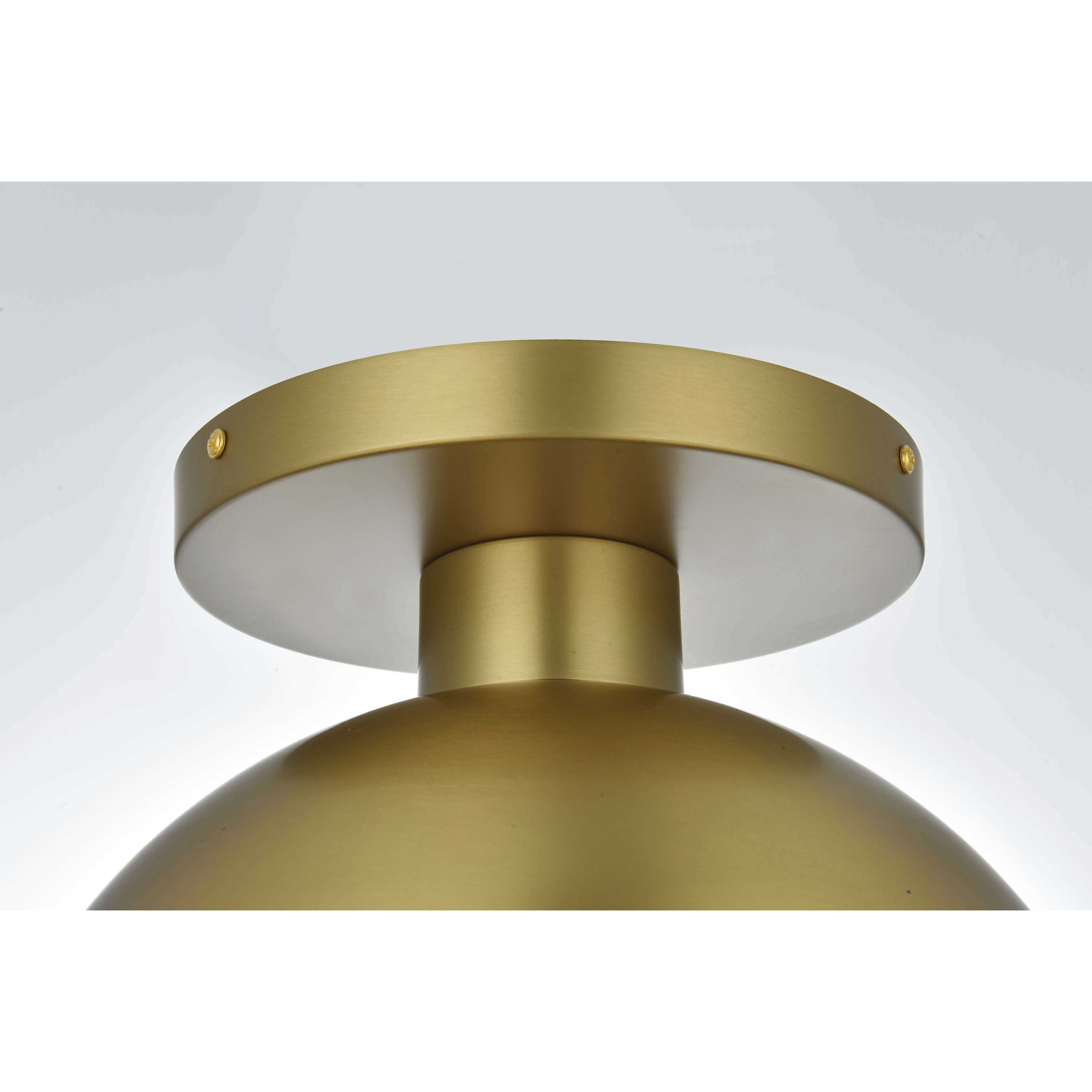 Eclipse 1 Light 12 inch Satin Gold Flush Mount Ceiling Light