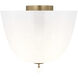 AERIN Brisa LED 14 inch Hand-Rubbed Antique Brass Semi-Flush Mount Ceiling Light