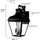 Edenton 3 Light 21.25 inch Matte Black Outdoor Wall Sconce