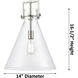 Downtown Urban Newton Cone 1 Light 14 inch Champagne Bronze Pendant Ceiling Light in Light Smoke Glass