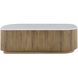 Arik 52 X 16 inch Alder Wood and White Marble Coffee Table