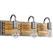 Ella Jane 3 Light 21 inch New Bronze and Honey Wood Bath Vanity Light Wall Light