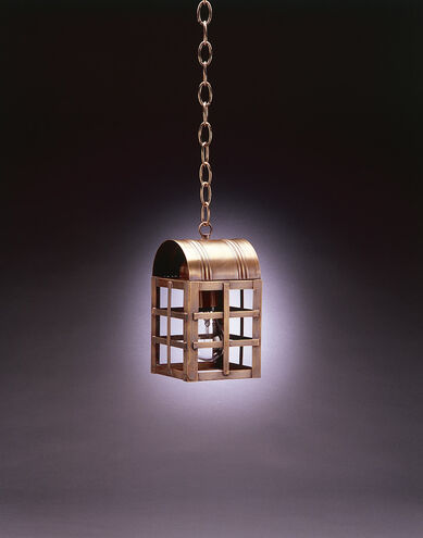 Adams 1 Light 5 inch Antique Brass Hanging Lantern Ceiling Light in Clear Seedy Glass