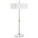 Caldwell 34.5 inch 25 watt Antique Brass and Clear Table Lamp Portable Light