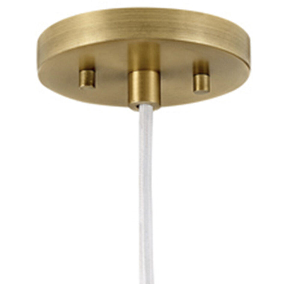 Simon LED 13 inch Matte White with Heritage Brass accents Pendant Ceiling Light, Semi-Flush Mount