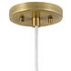 Simon LED 13 inch Matte White with Heritage Brass accents Pendant Ceiling Light, Semi-Flush Mount