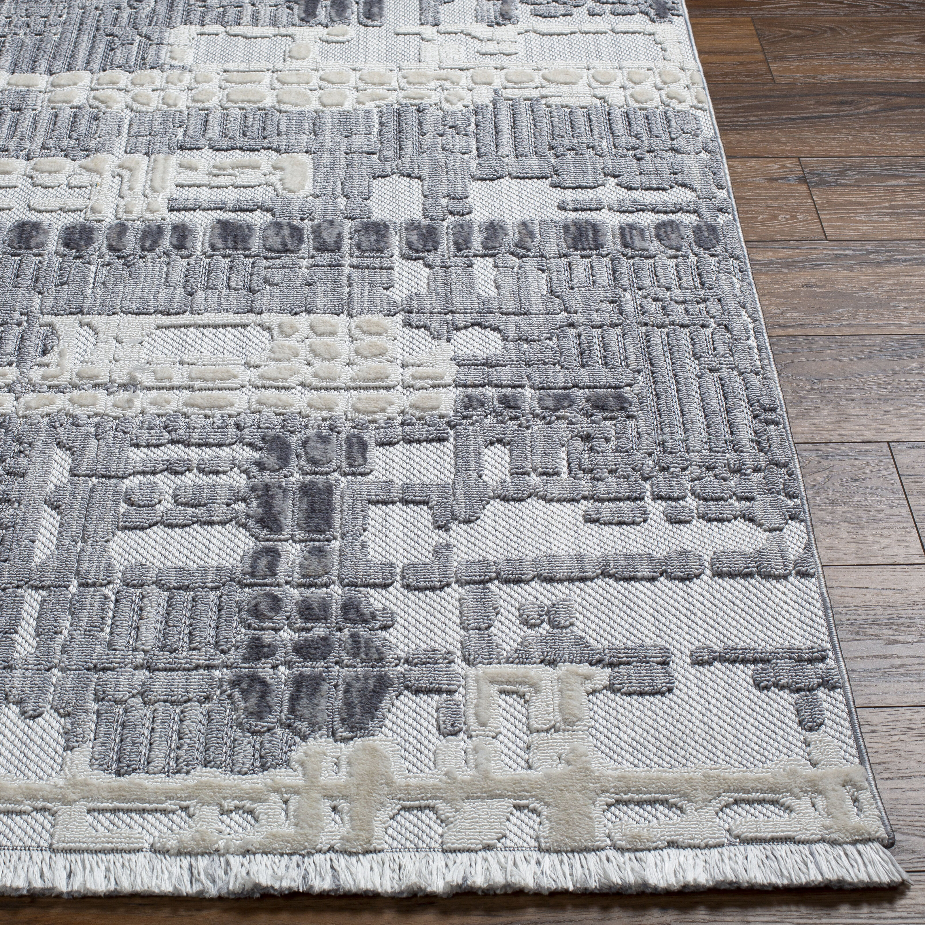 Broadway 87 X 63 inch Light Grey Rug, Rectangle