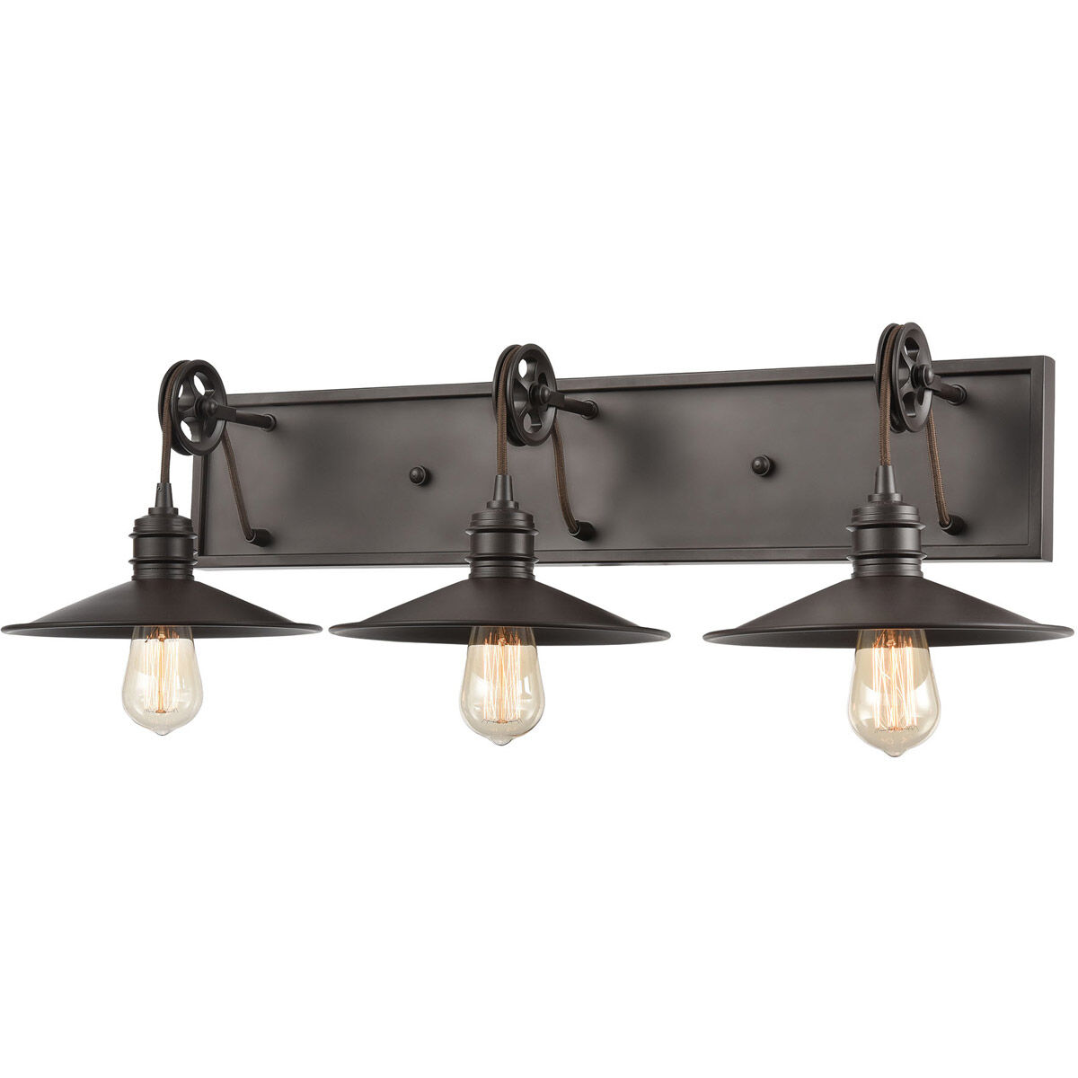 3 light outlet bronze vanity light