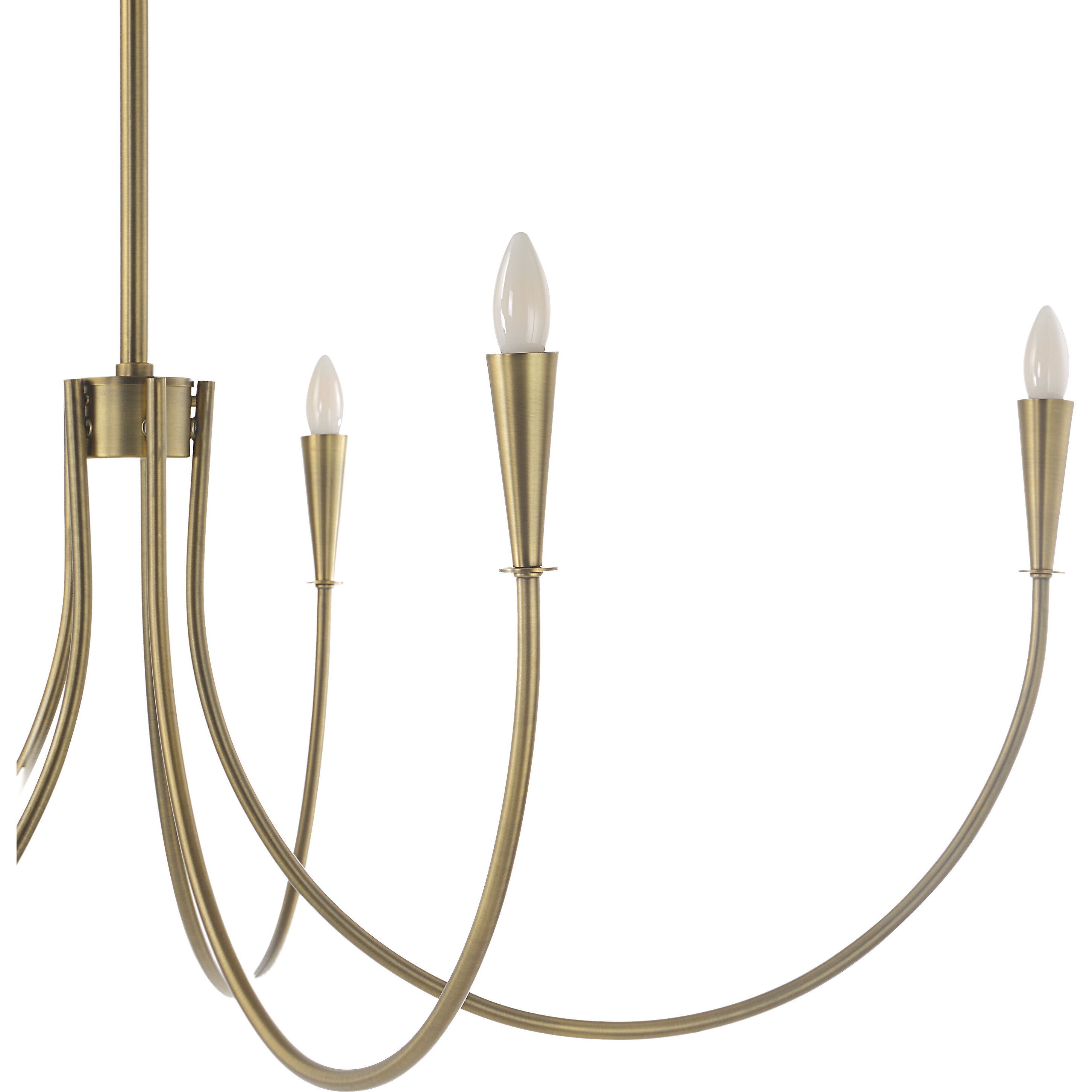 Luzon 5 Light 48 inch Plated Dark Antique Brushed Brass Chandelier Ceiling Light