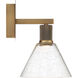 Port Nine LED 8 inch Antique Brushed Brass Wall Sconce Wall Light in Seeded