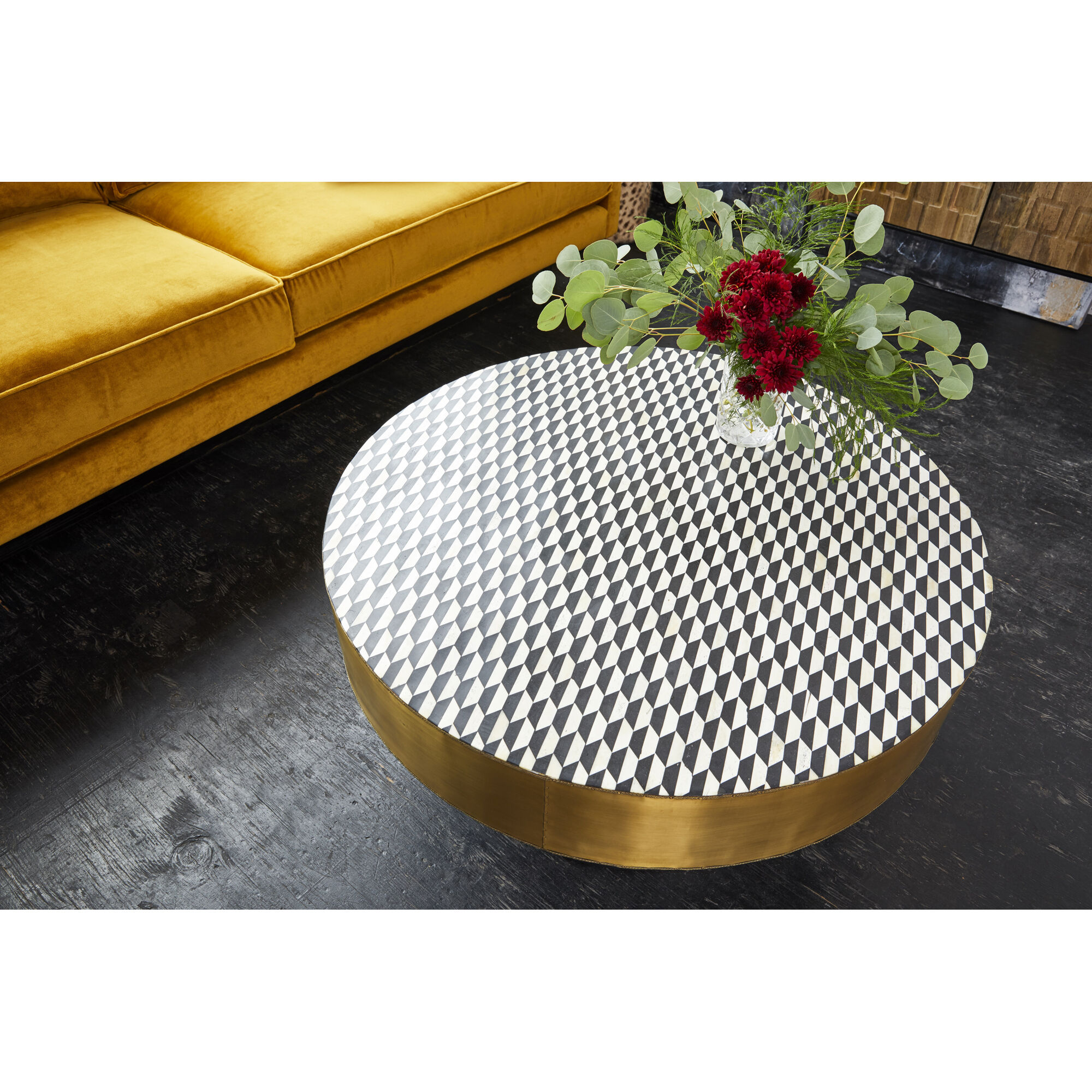 Optic 32 X 32 inch Yellow Coffee Table