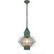 Ellington 1 Light 11.75 inch Verde Green Outdoor Pendant in Optic Glass, Brass Traditions by Innovations Lighting