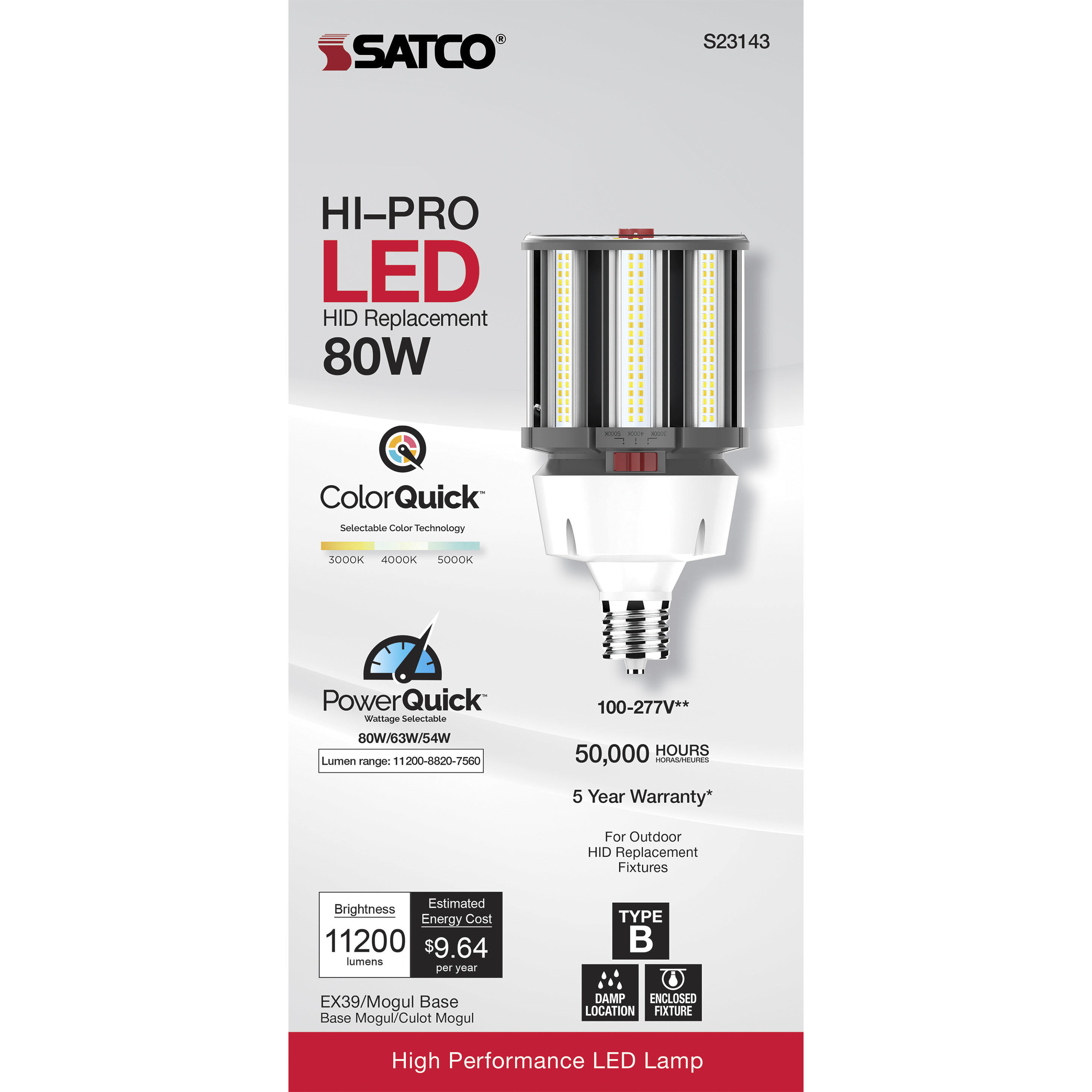 Hi-Pro LED LED 80.00 watt 3000K HID Replacements