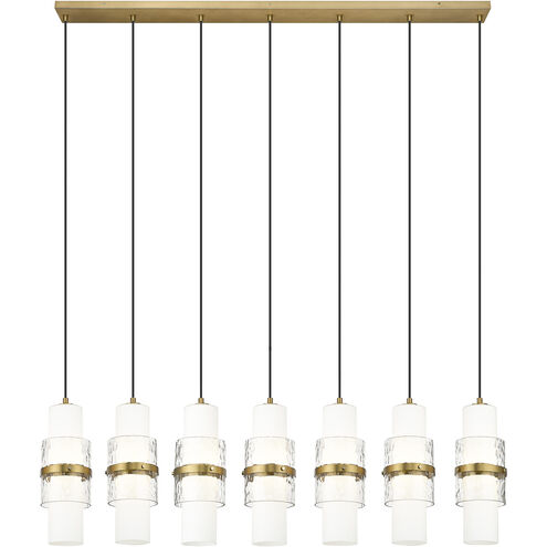 Cayden 7 Light 54 inch Modern Gold Linear Chandelier Ceiling Light