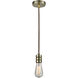 Gatsby Bare Bulb 1 Light 2 inch Antique Brass Mini Pendant Ceiling Light in Brown, Gatsby