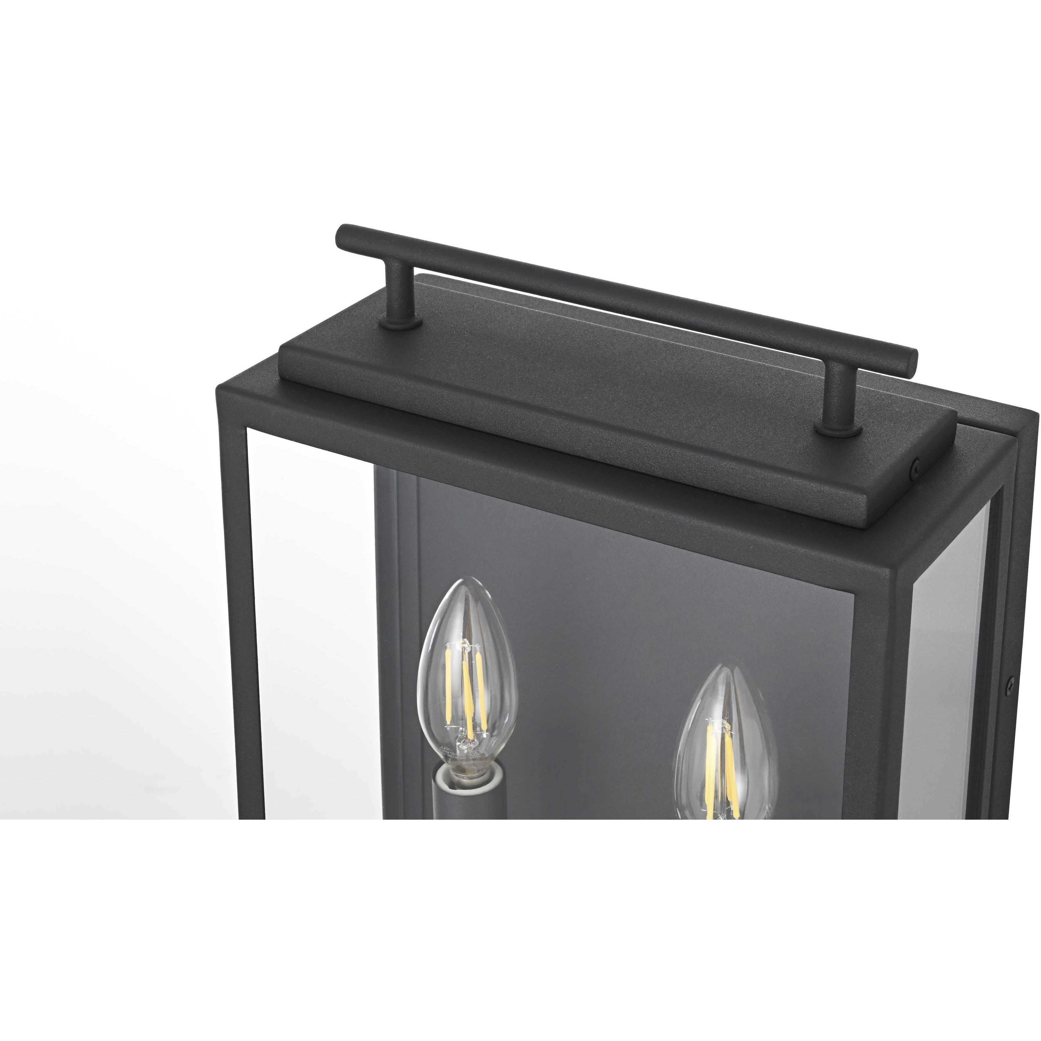 Valentin 2 Light 12 inch Black Outdoor Wall Sconce