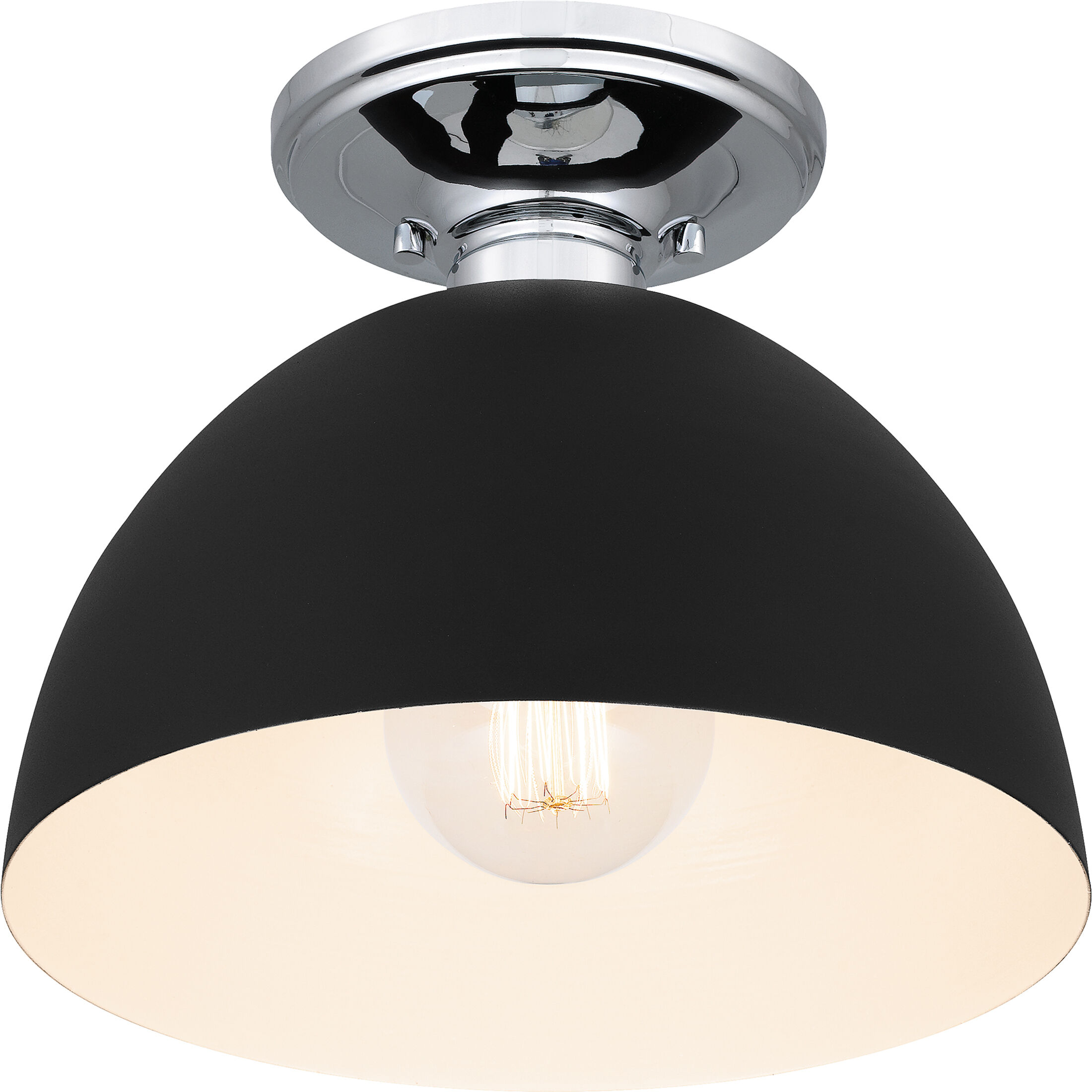 Eason 1 Light 10 inch Earth Black Semi-Flush Mount Ceiling Light