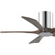 Atlas Irene-5HLK 42 inch Polished Chrome with Walnut Tone Blades Ceiling Mount Paddle Fan, Flush Mounted