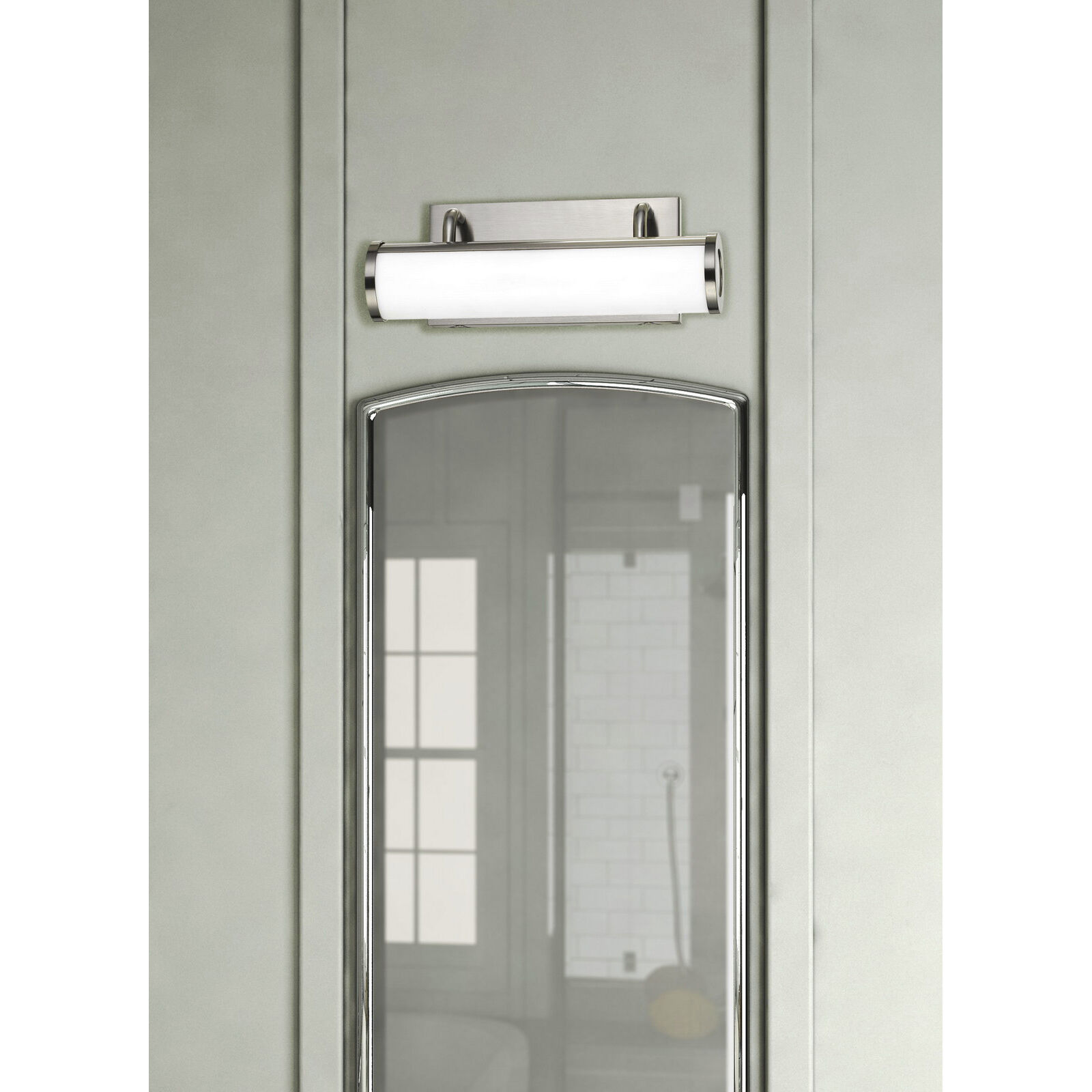 Signature 1 Light 13 inch Brushed Steel Vanity Light Wall Light, Small