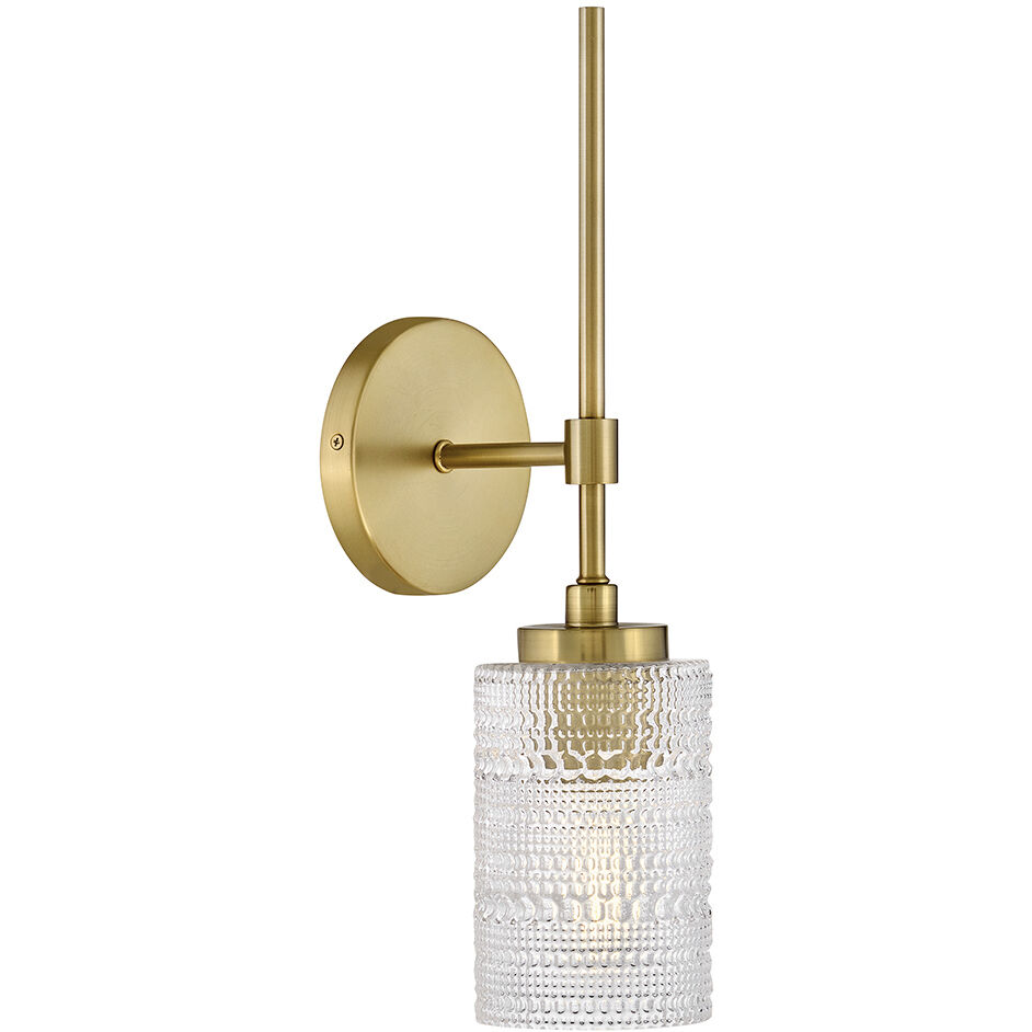 Mabel 1 Light 6.5 inch Lacquered Brass Bath Light Wall Light
