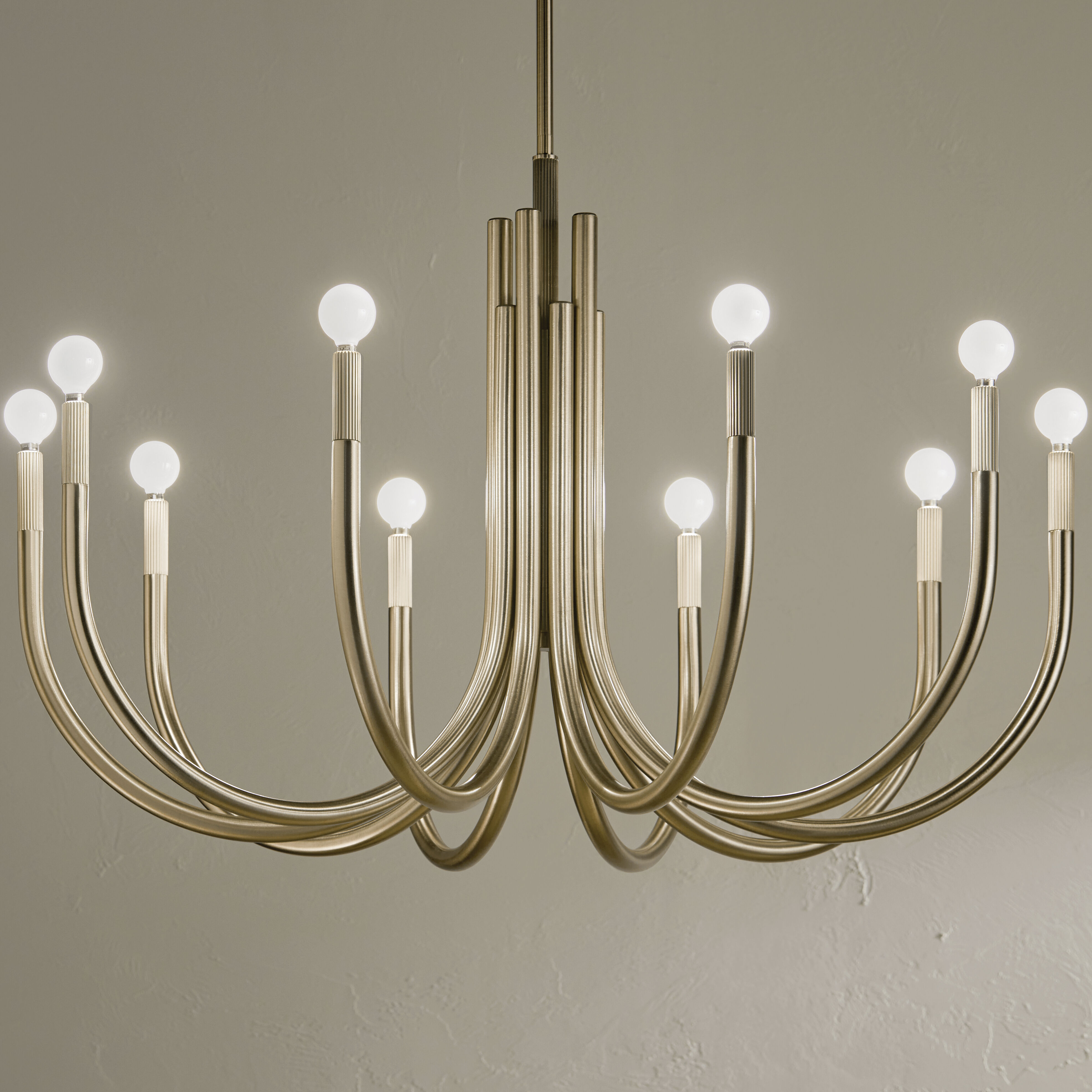 Kichler 52551CPZ Odensa LED 40.25 inch Champagne Bronze Chandelier Ceiling Light in Brushed Gold and Champagne Bronze