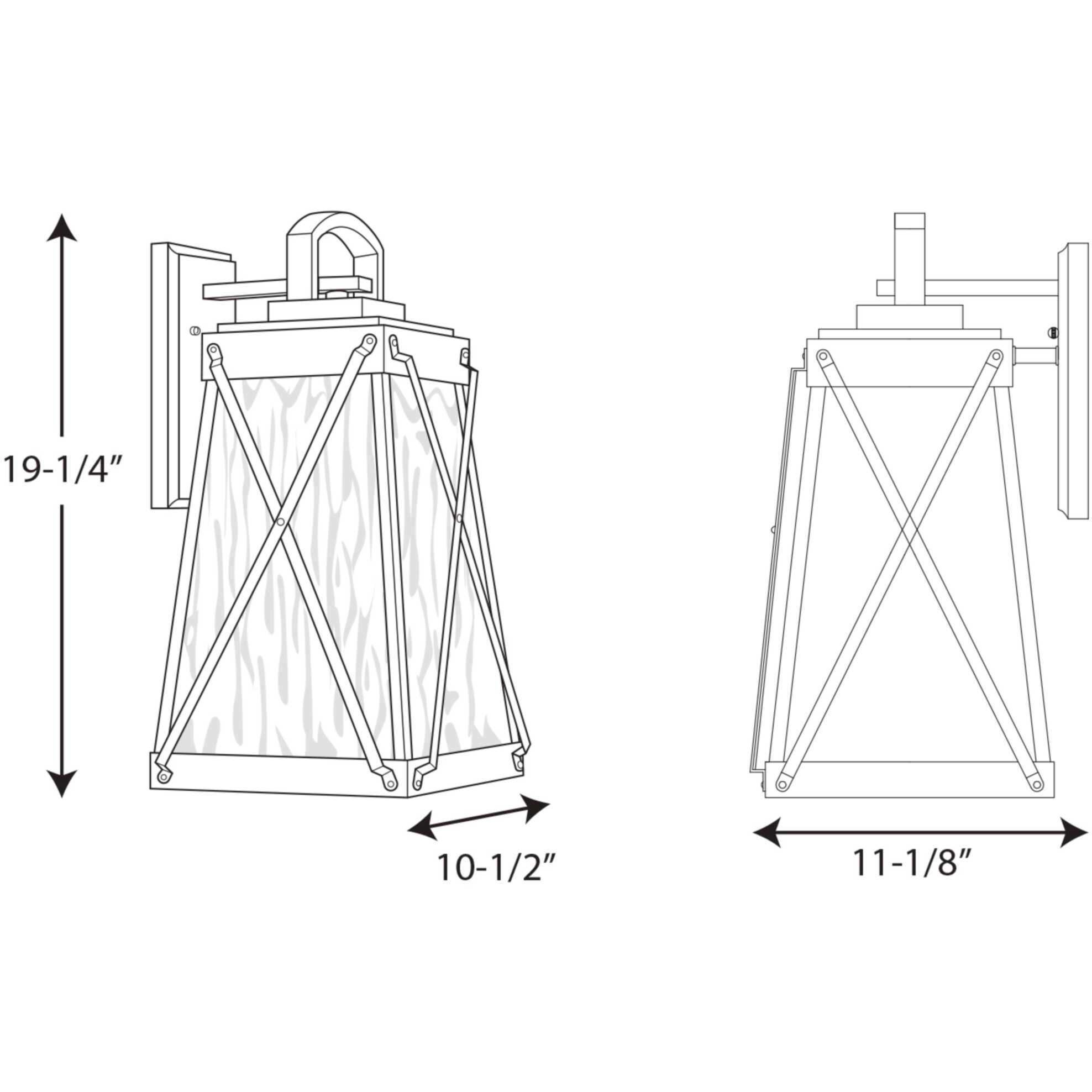 Creighton 1 Light 19 inch Textured Black Outdoor Wall Lantern, Large, Design Series