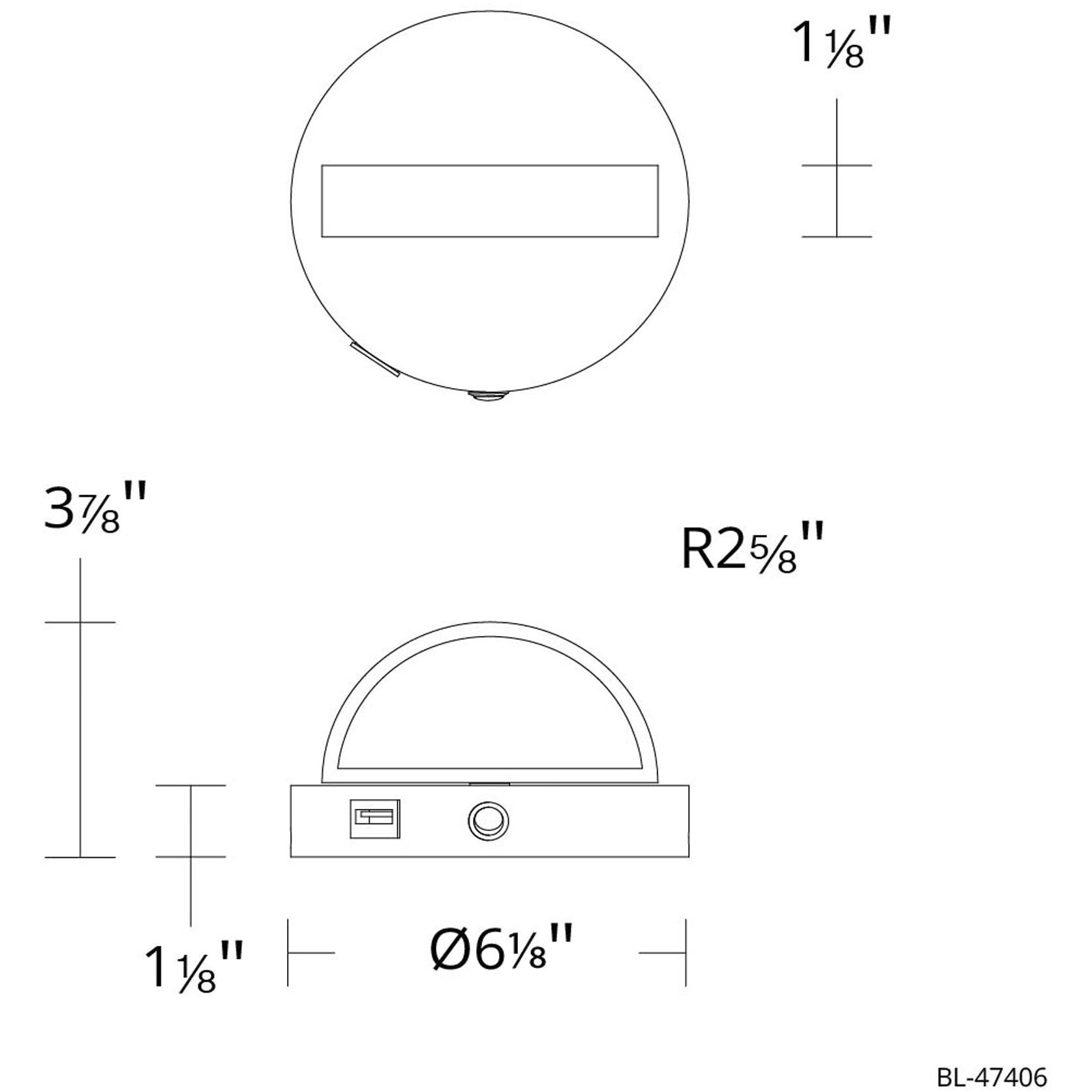Wink Reading Light Wall Light in Black, dweLED