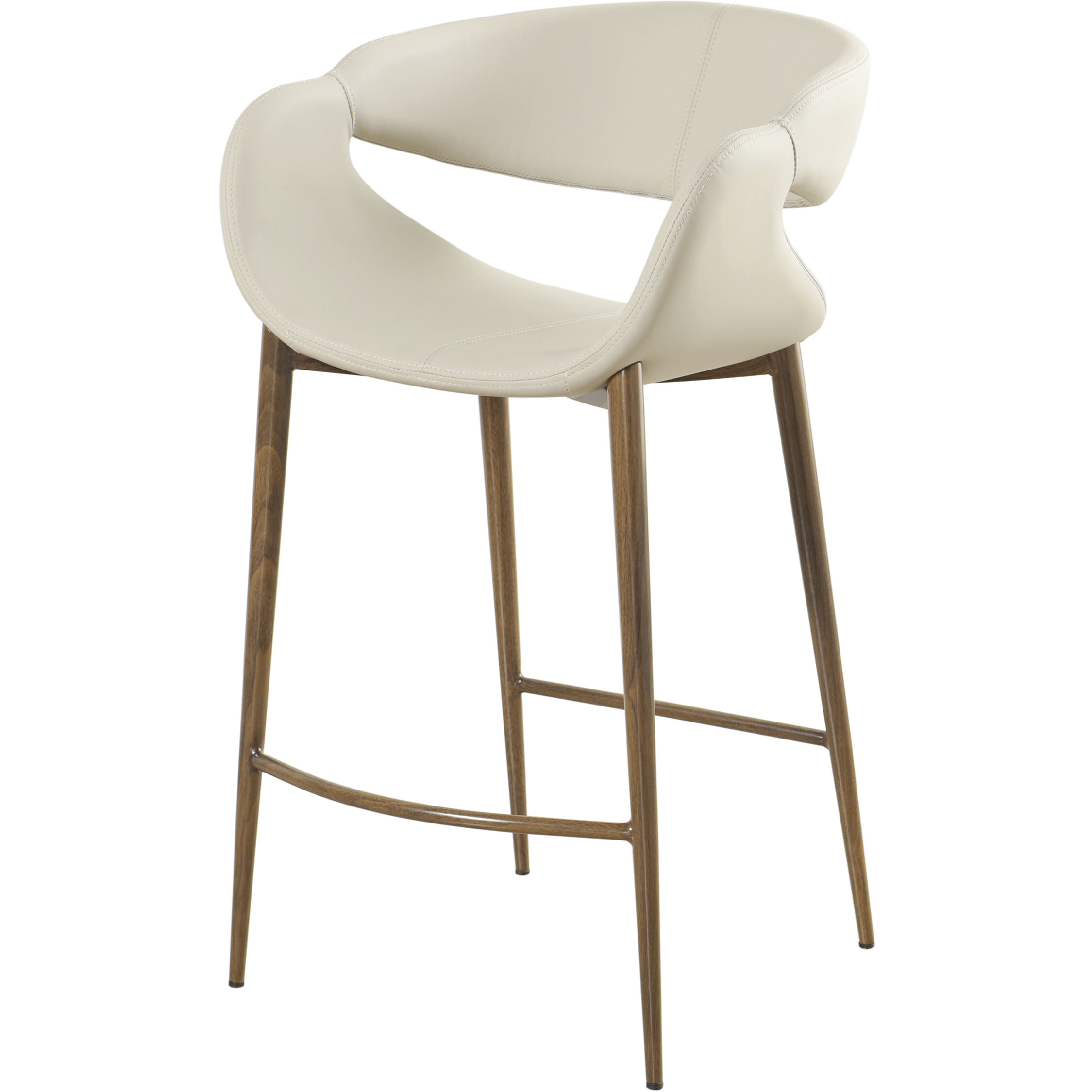 Joshua 35.4 inch Walnut and Taupe Counter Stool