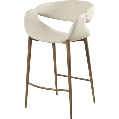 Joshua 35.4 inch Walnut and Taupe Counter Stool