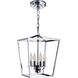 Cage 4 Light 12 inch Polished Nickel Pendant Ceiling Light, Small