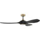Envy 60 inch Flat Black/Satin Brass with Envy Flat Black Blades Ceiling Fan