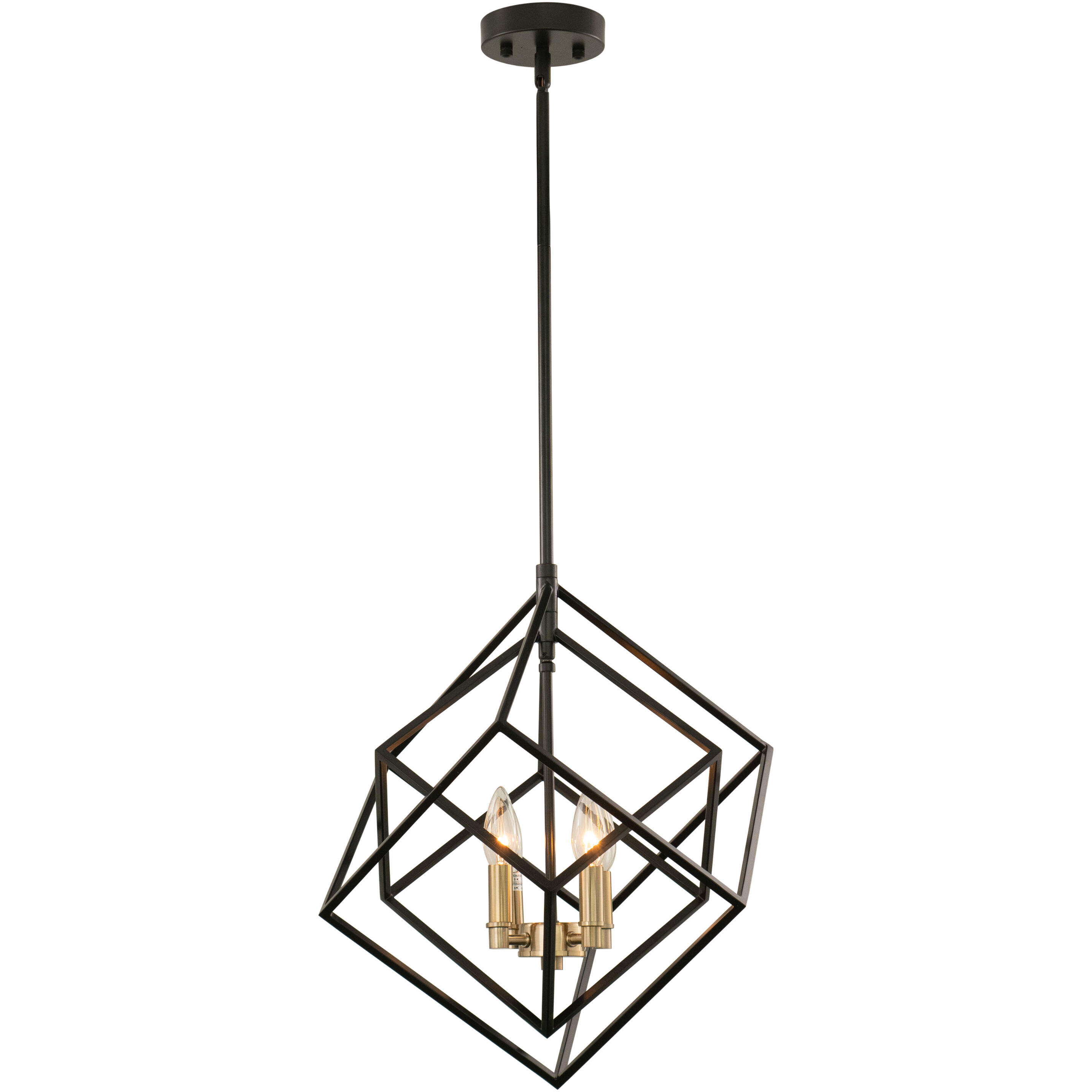 Rad LED 17.5 inch Black and Natural Brass Pendant Ceiling Light