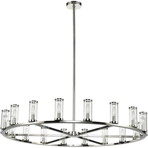 Revolve 18 Light 48.13 inch Clear Glass and Polished Nickel Chandelier Ceiling Light