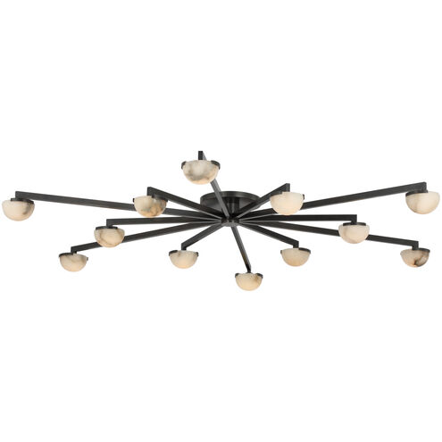 Kelly Wearstler Pedra LED 60 inch Bronze Staggered Arm Flush Mount Ceiling Light, Grande