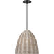 Sean Lavin Norman 1 Light 13.38 inch Midnight Black with Ash Wicker Pendant Ceiling Light