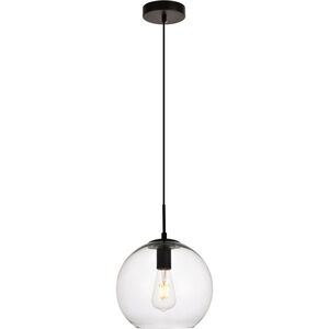 Placido 1 Light 10 inch Black and Clear Pendant Ceiling Light