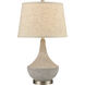 Wendover 25 inch 150 watt Polished Concrete with Brushed Steel Table Lamp Portable Light