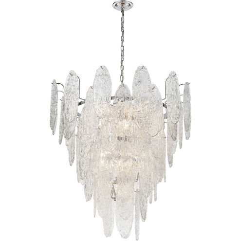Frozen Cascade 13 Light 34 inch Polished Chrome Chandelier Ceiling Light