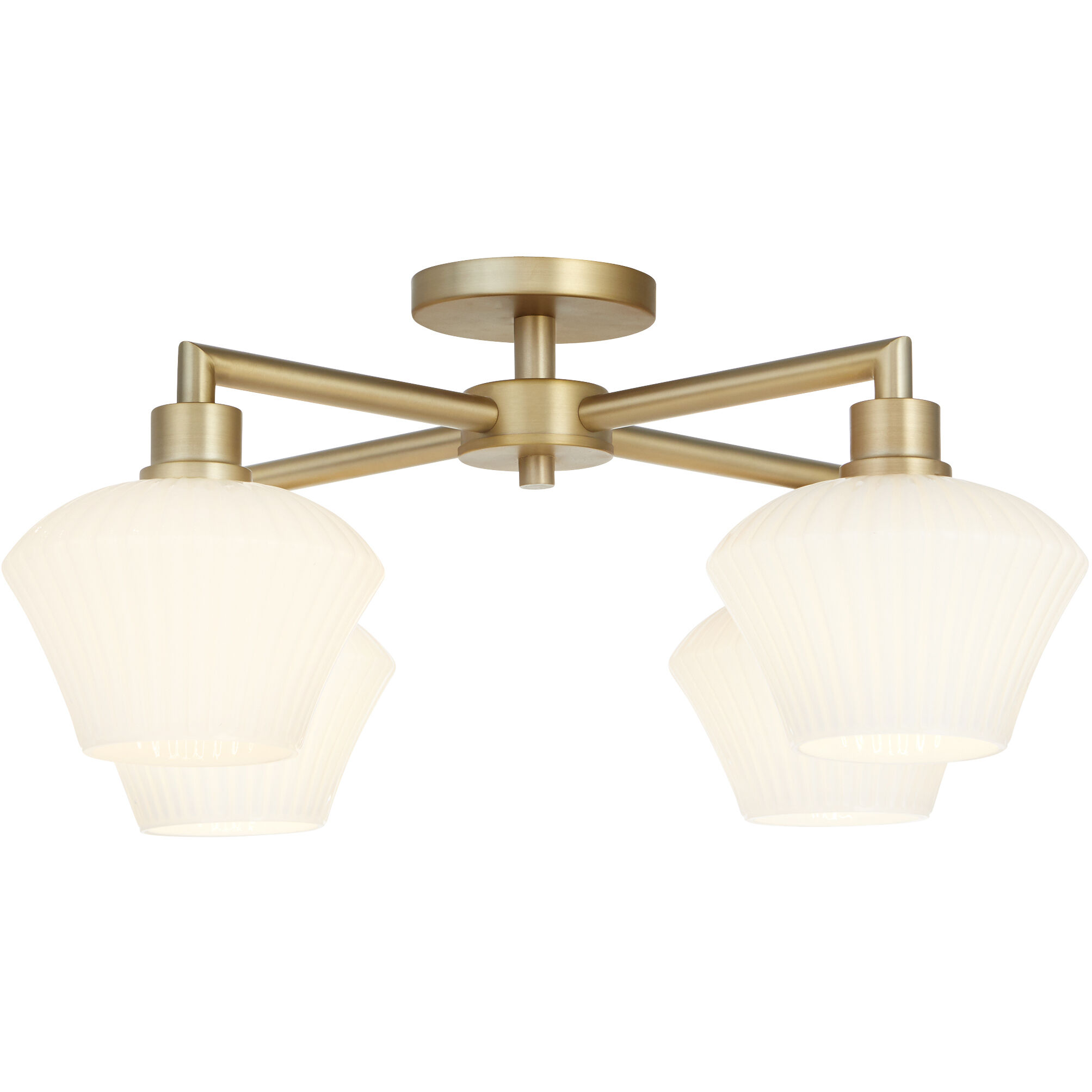 Cassini 4 Light 26 inch Aged Brass Semi-Flush Mount Ceiling Light