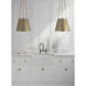 Alexa Hampton Lily 3 Light 15 inch Natural Brass Hanging Shade Ceiling Light