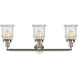 Franklin Restoration Canton 3 Light 30 inch Brushed Satin Nickel Bath Vanity Light Wall Light in Seedy Glass, Franklin Restoration