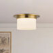 Mineral 2 Light 11.13 inch Patina Brass and Opal Glass Flush Mount Ceiling Light in Opal Glass Shade