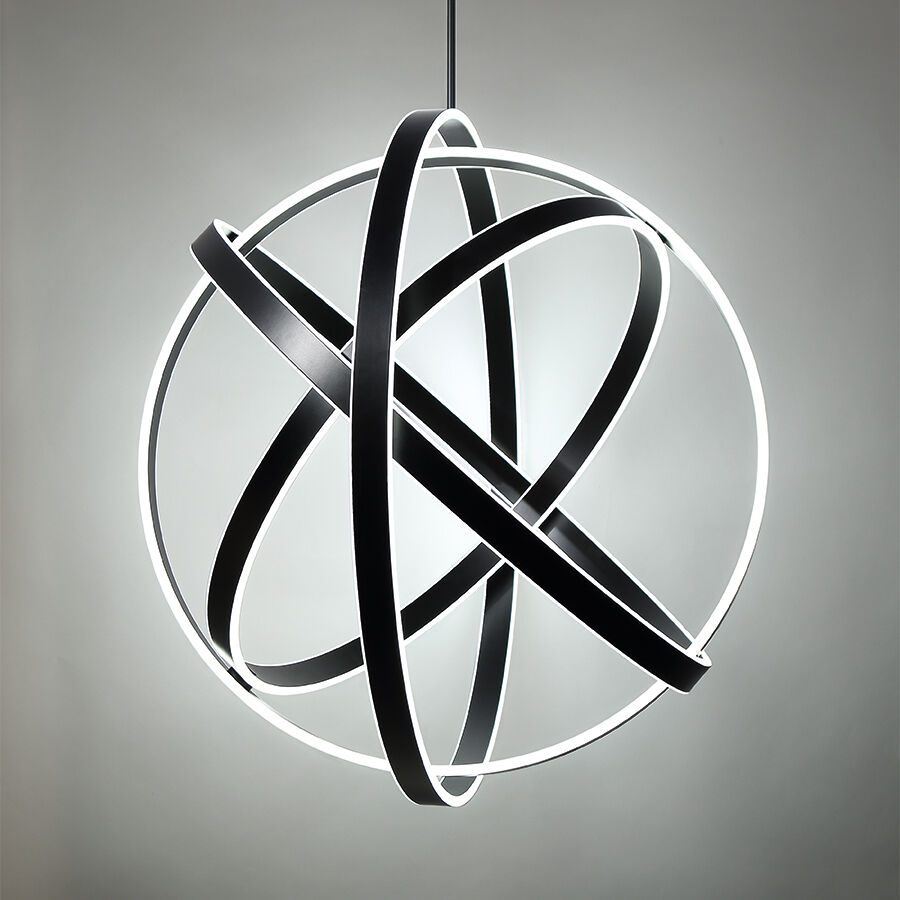 Kinetic LED 38 inch Black Chandelier Ceiling Light in 38in