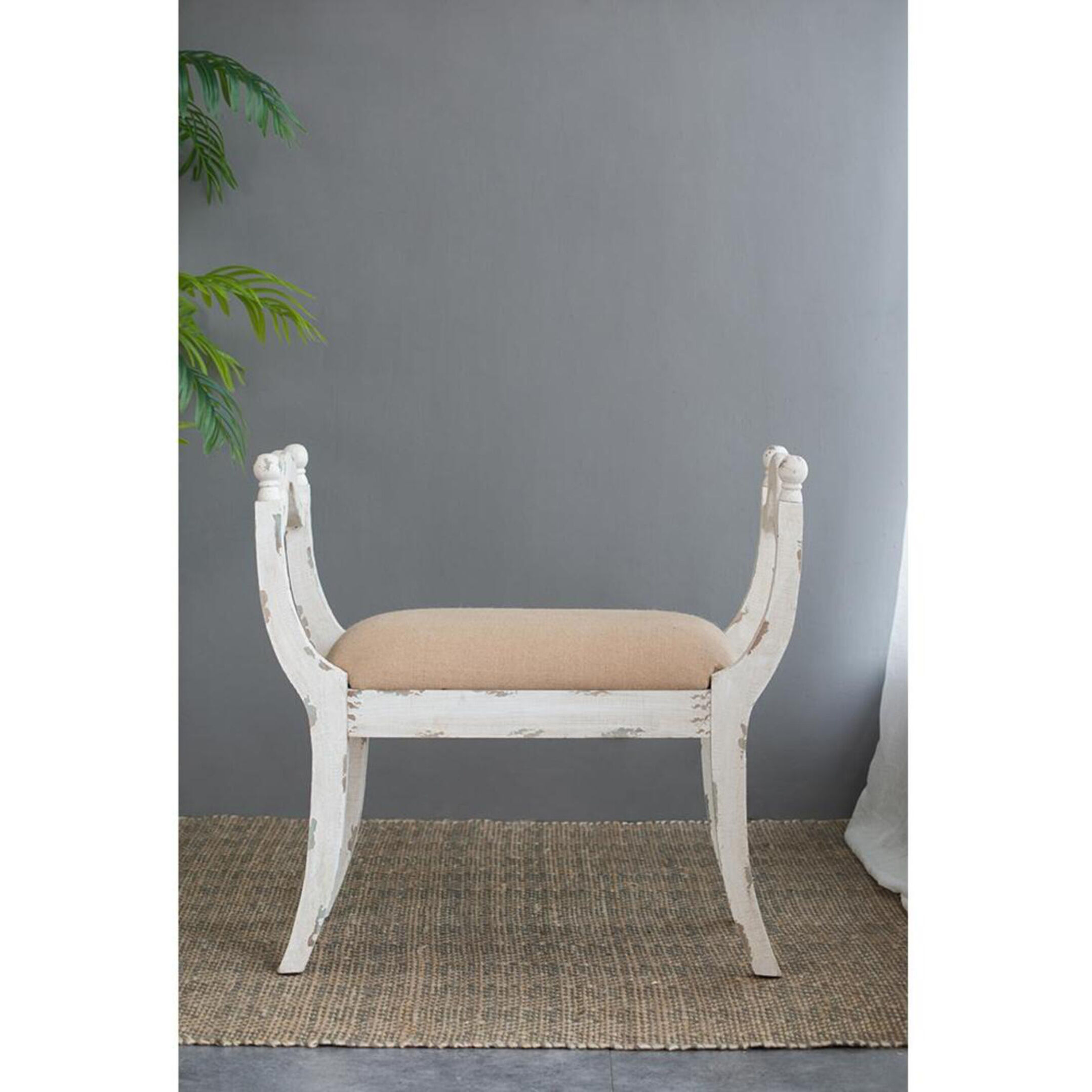 Anita White/Beige Bench